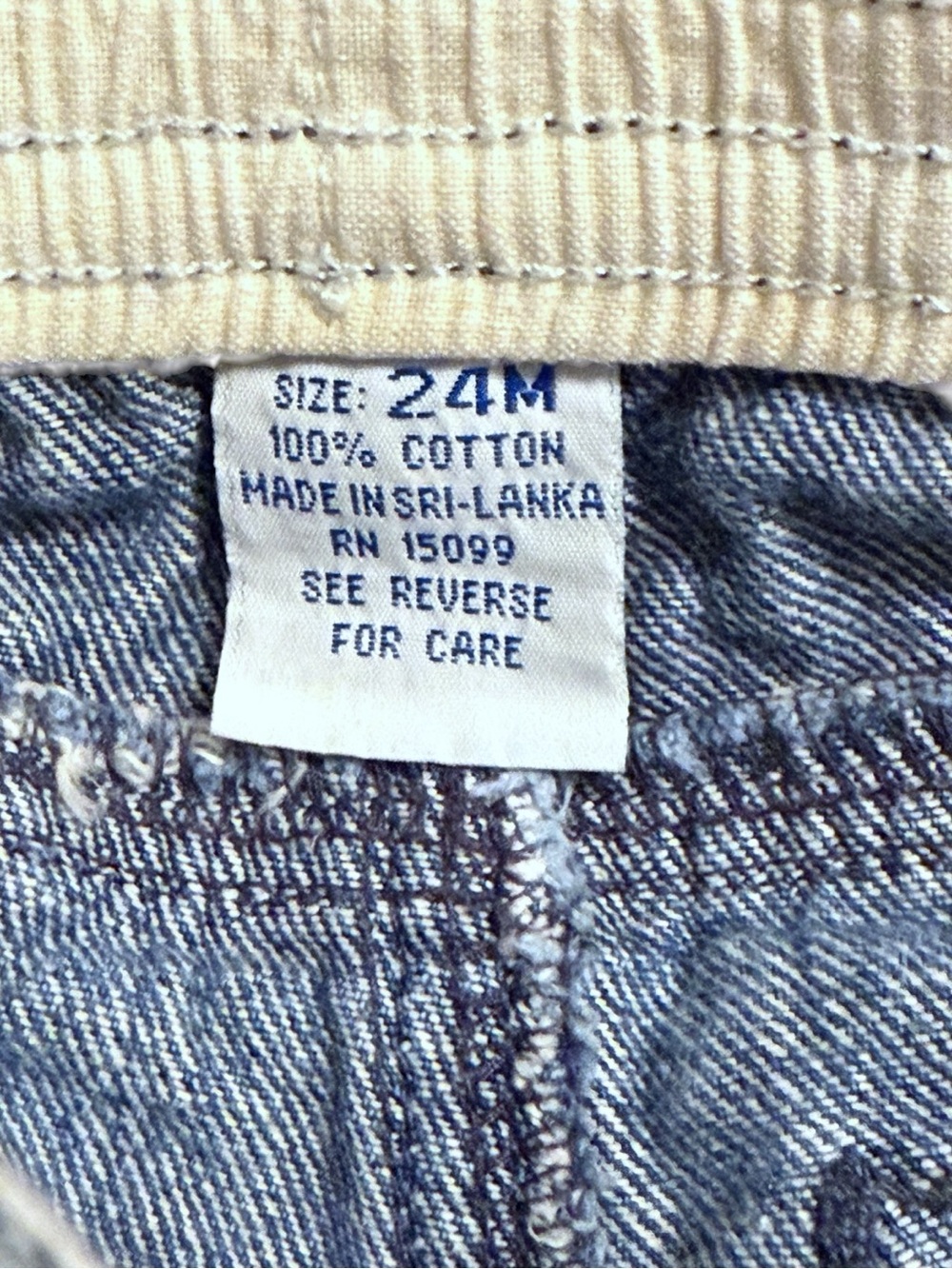 Vintage Paddington Baby Denim Jeans 24M Snap Leg 100% Cotton USA Style - Picture 5 of 7